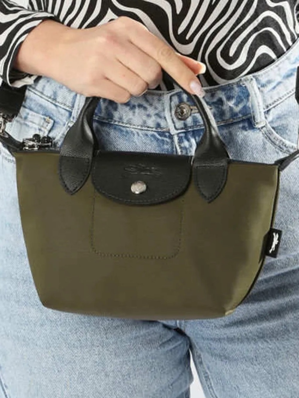 Longchamp energy XS Olive Green Mini Tote Crossbody Bag purse Women